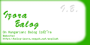 izora balog business card